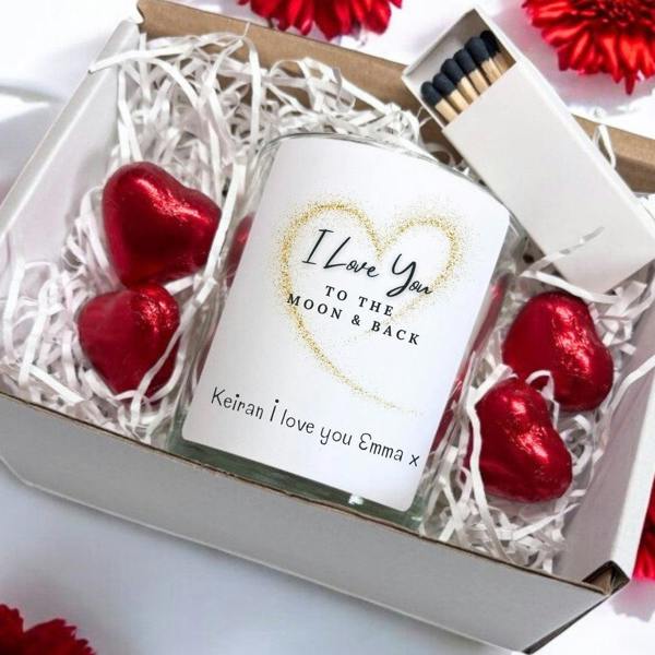 Personalised Love You to the Moon & Back Candle Gift Set | Keepsake