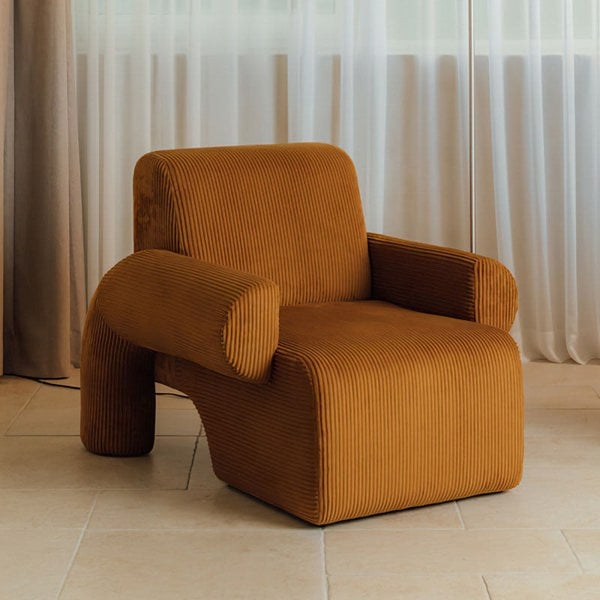 Giacinta 7-Shape Linen Armchair, Single Sofa-Rit Concept-Rit Concept