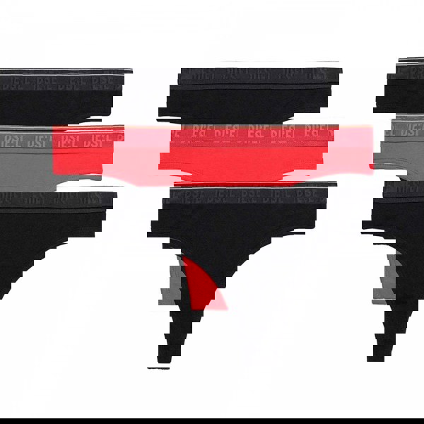 Diesel Ufst Starsy 3-Pack Thong, Black/Red/Black