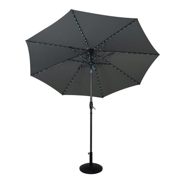 Jardi LED Tilt Parasol 2.7m With Tilt Base – Grey