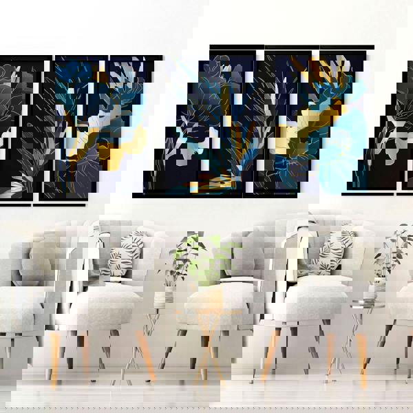 Living room artwork | set of 3 Teal wall art prints