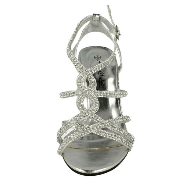 Anne Michelle Ladies Anne Michelle Heeled Ankle Strap Sandal Shoes