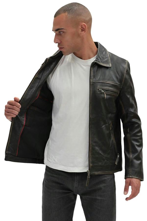 Infinity Leather Men's Harrington Cow Hide Leather Jacket-Lima
