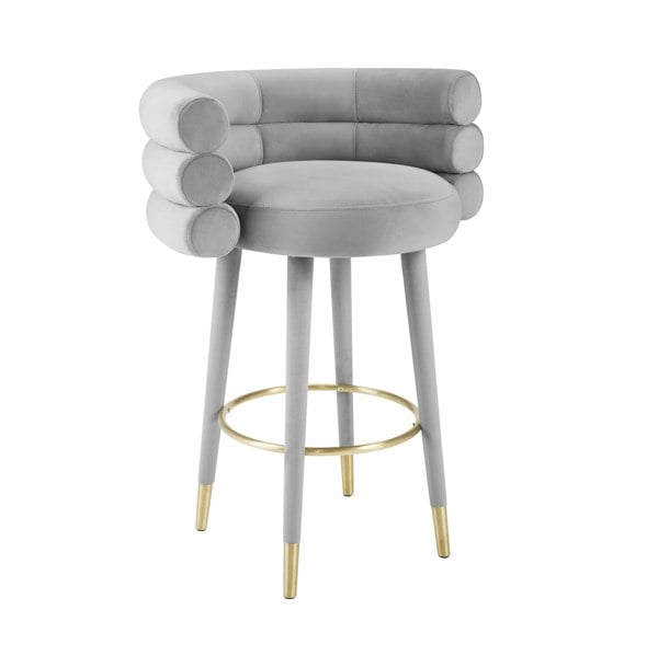 Furniture Edit Betty Grey Velvet Barstool