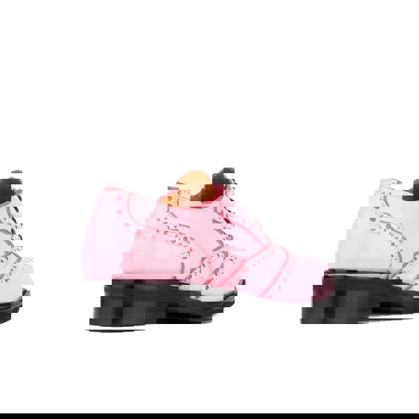 Embassy London Brick Lane - Pink & Pink - Women's contrast leather lace-up brogue