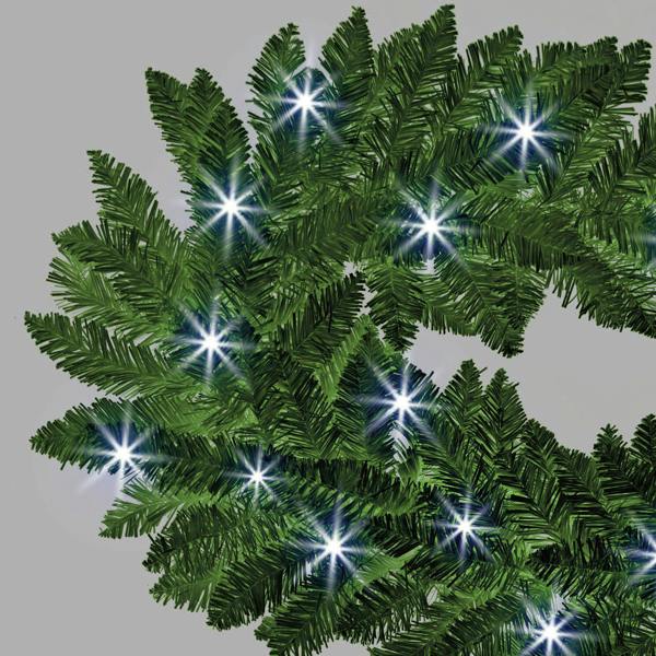 2m Green Pre-Lit Christmas Garland with Cool White LEDs and 160 PVC Tips for Indoor Display image 1