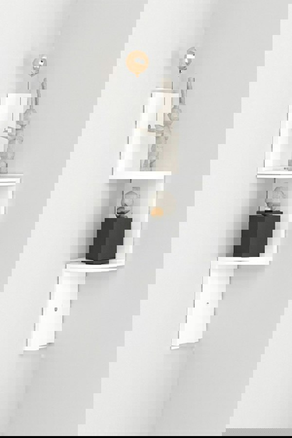 Living and Home Corner Shelf Wall Mount 2-Tier Floating Corner Bookshelf Plant Shelf for Bedroom, Living Room