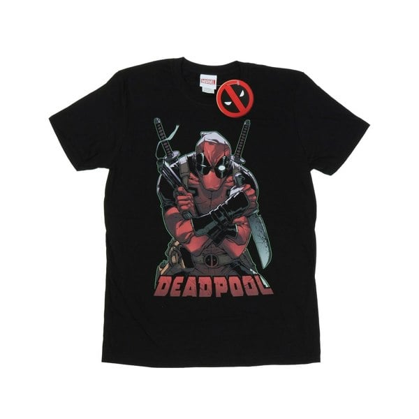 Marvel Mens Deadpool Ready For Action T-Shirt - Black