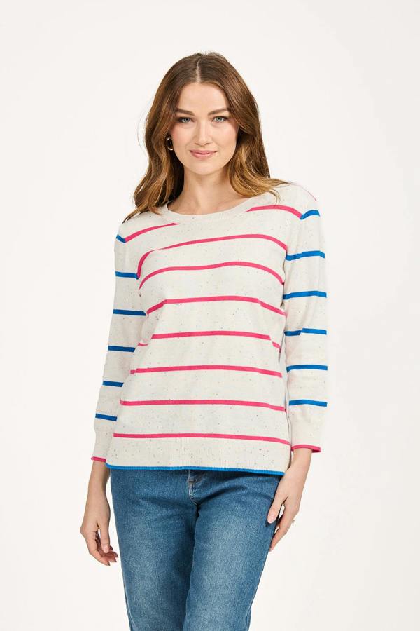 Mudflower Stripe Speckled Knit Jumper