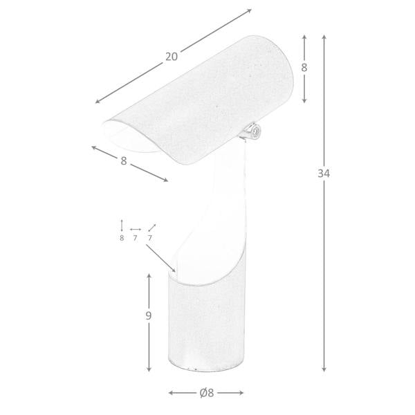 Angel Cerdá Table lamp in black and white steel 8113