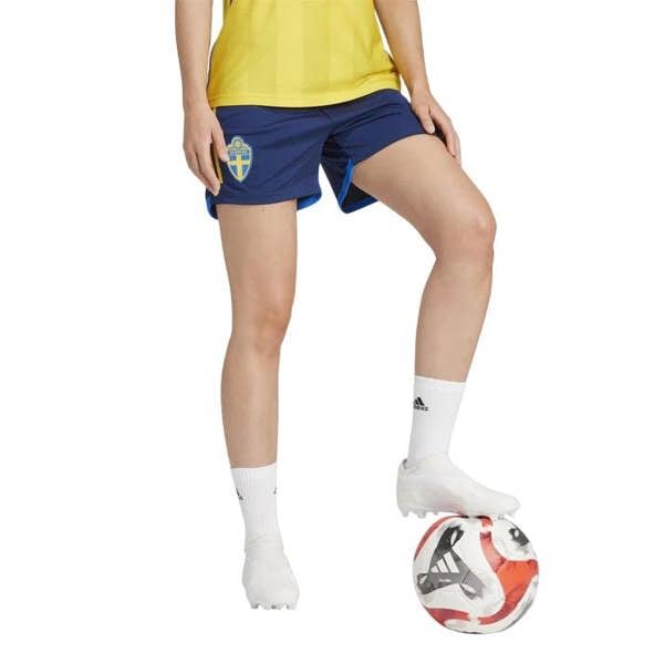 Adidas Womens/Ladies Team Sweden FA Sport Football Shorts - Team Navy Blue - 