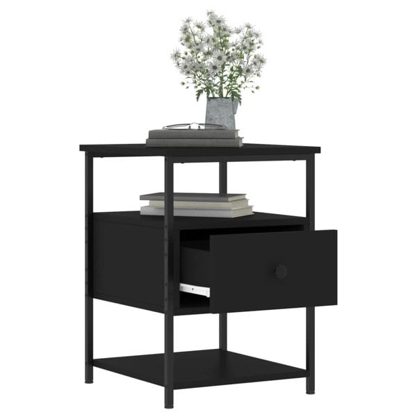 Berkfield Bedside Cabinets 2 pcs Black 40x42x56 cm Engineered Wood