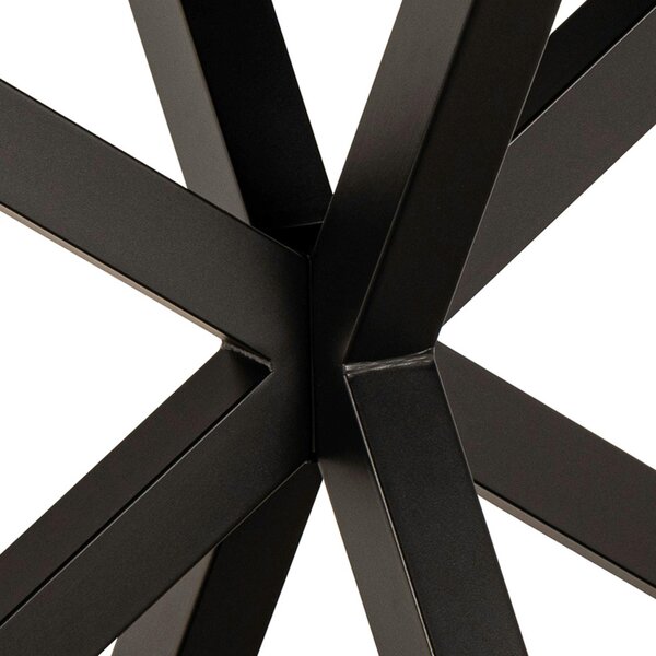 Wyld Haus Perth 160cm 6 Seater Brown Ceramic Dining Table Industrial Black Metal Legs