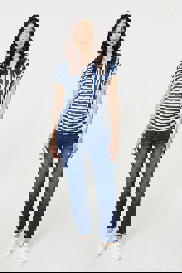 Blue | Striped Short Sleeve Relaxed T-Shirt
