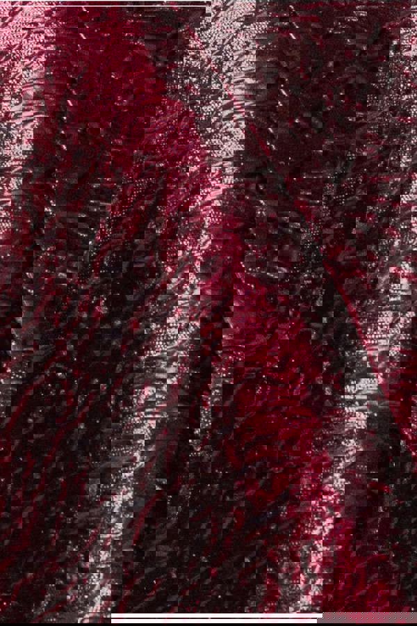 Boob Tube Jacquard Top With Asymmetric Peplum Frill - Burgundy Red T251