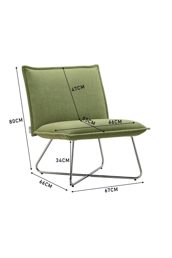 Living and Home Modern Linen Accent Chair with Metal Base