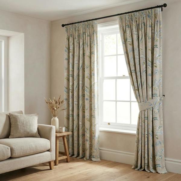Cordoba made-to-measure curtains in Summer, styled in a living room