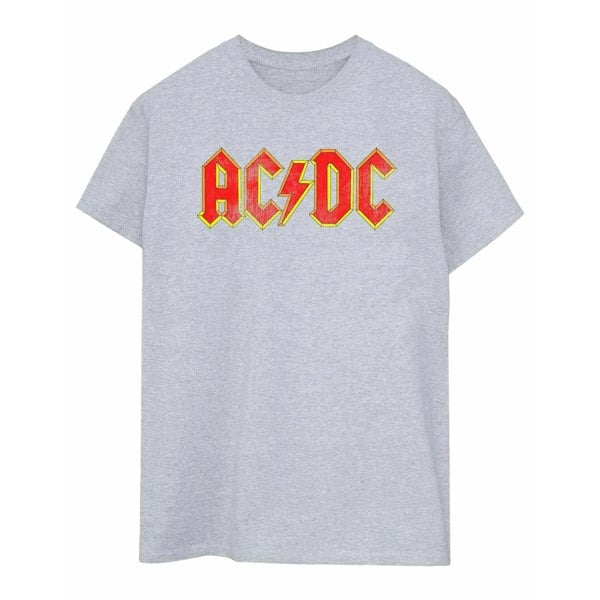 AC/DC Mens Distressed Logo T-Shirt - Sports Grey