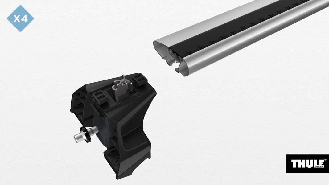 Thule WingBars Roof Rack Bars in Black, Jaecoo 7 SUV 2023+ onwards Flush Rails