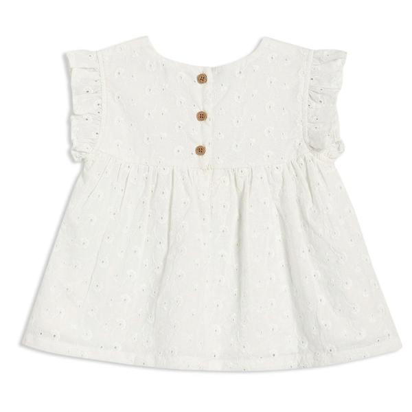 Mini Cuddles Baby Girls Broderie Anglaise 2pc Set, White