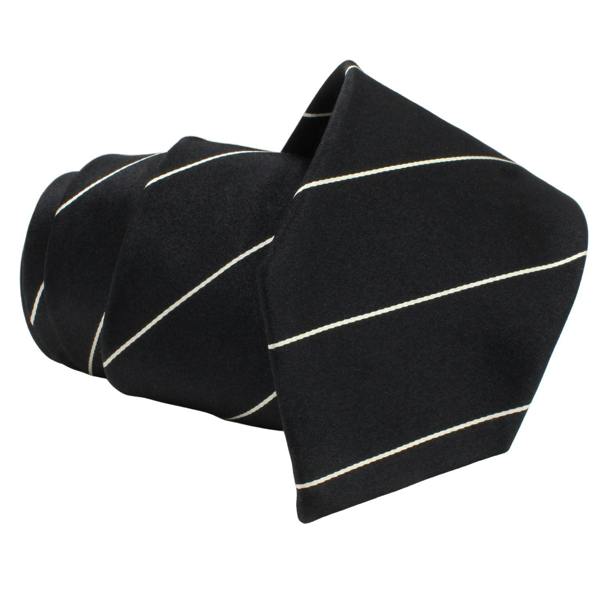 Paul Smith black and white striped tie in silk