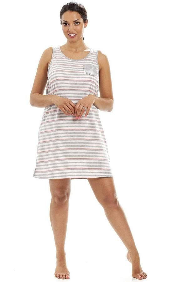Womens Lightweight Striped Sleeveless Nightie