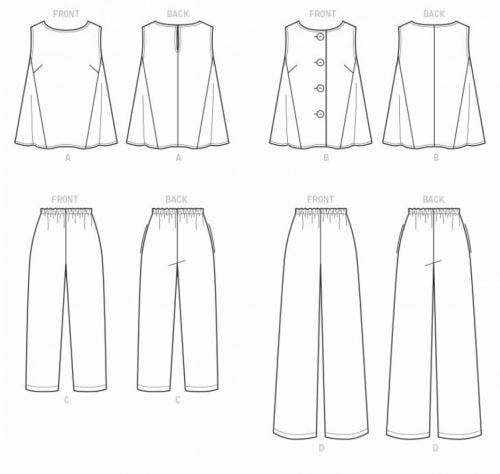 Vogue Sewing Pattern 9258, Trousers, Tops for Women, F5 (16-18-20-22-24) - Easy