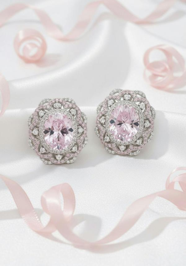 Latelita Palais Stud Earrings Morganite Silver