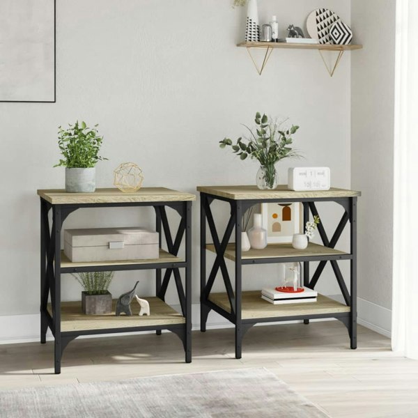 Berkfield Side Tables 2 pcs Sonoma Oak 40x42x50 cm Engineered Wood