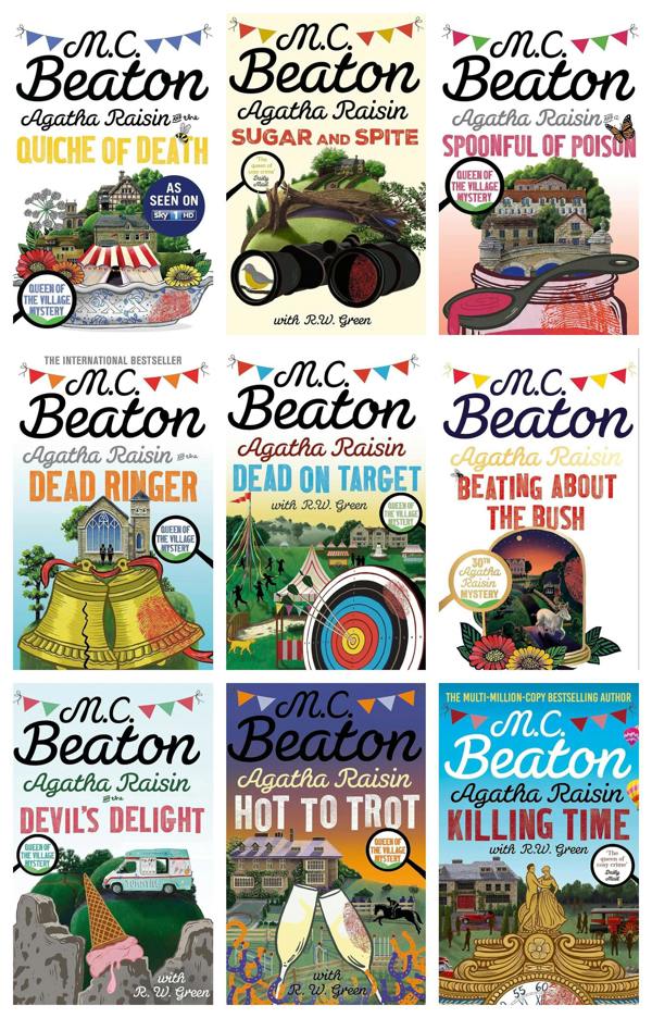 Agatha Raisin Series 9 Books Collection Set By M. C. Beaton (Quiche of Death, Sugar & Spite, Spoonful of Poison, Dead Ringer, Dead on Target & More)