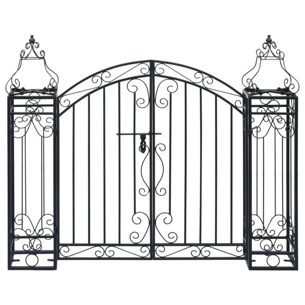 Berkfield Ornamental Garden Gate Wrought Iron 122x20.5x100 cm