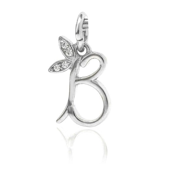 Say It With Winged Initial Charm - Sterling Silver