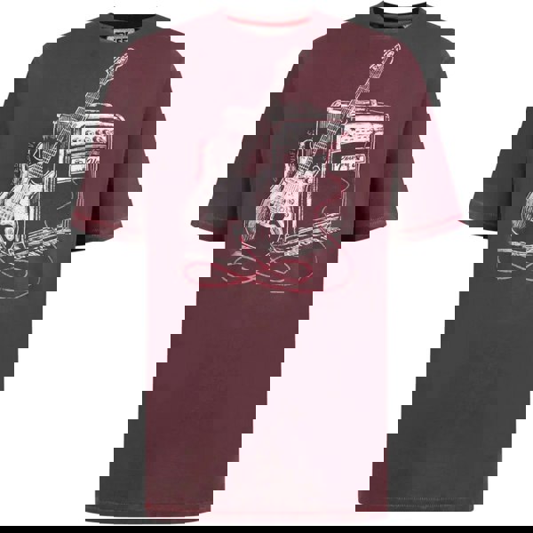 Duke Mens D555 Barnsley Guitar Kingsize T-Shirt - Burgundy Twist