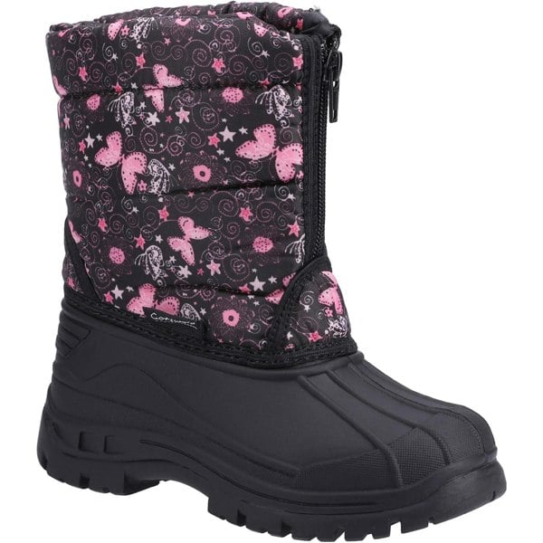 Cotswold Girls Iceberg Butterfly Snow Boots - Pink/Black