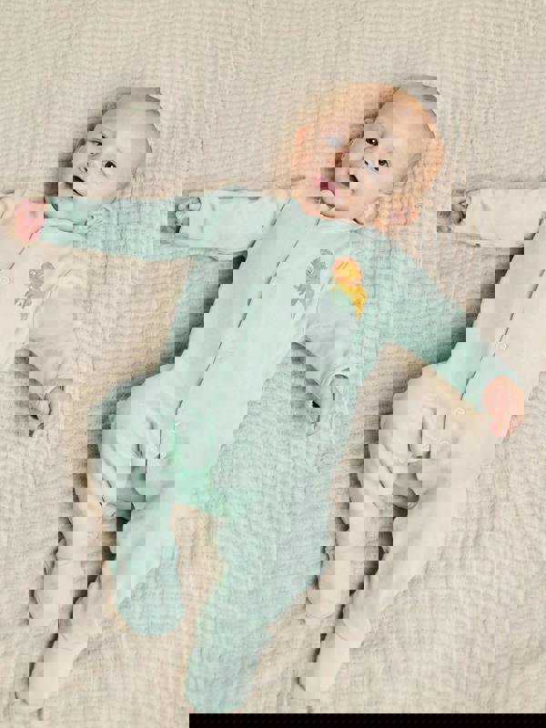 Mini Cuddles Baby Unisex 2pk Animal Printed Sleepsuits, Multicolour