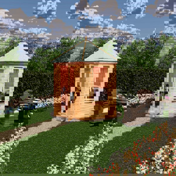 Shire Welton Hexagonal Gazebo Summerhouse 8x7  12mm Cladding