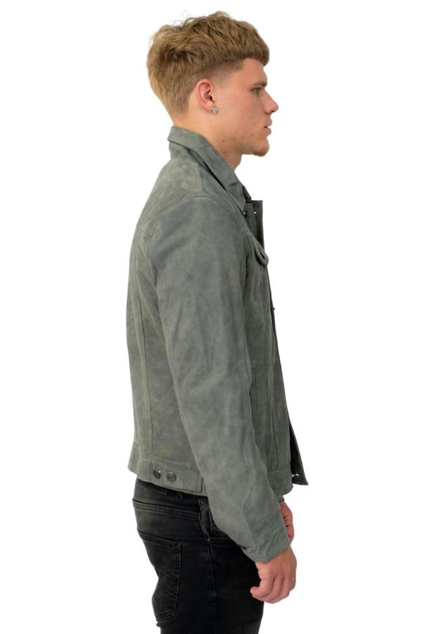 Infinity Leather Mens Goat Suede Leather Jeans Jacket-Adelaide