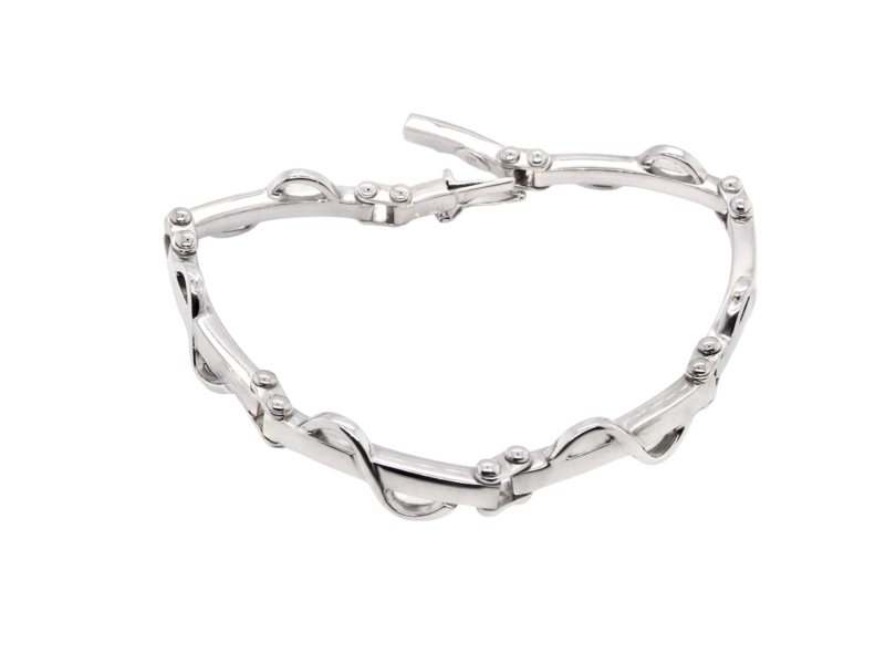 modern white gold bracelet