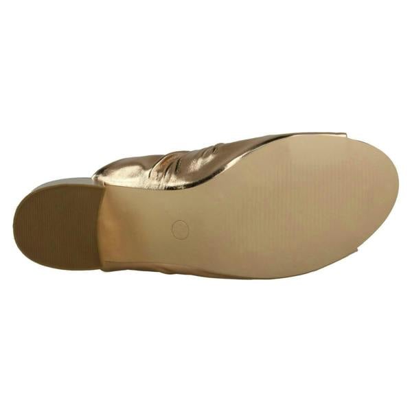 Anne Michelle Ladies Anne Michelle Mid Heel Rouched Vamp Mules
