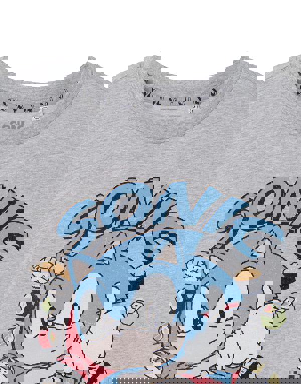 Sonic the Hedgehog Mens Grey Sonic Sushi Short Sleeved T-Shirt