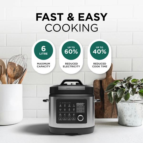 DMD Collective 6L Electric Multi Cooker Pressure Cooker with LED Display