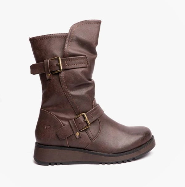 Heavenly Feet HANNAH4 Womens Mid Calf Boots Chocolate