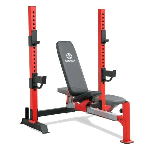 Marcy MWB7096 Olympic Weight Bench Adjustable Hooks & Safety Catchers