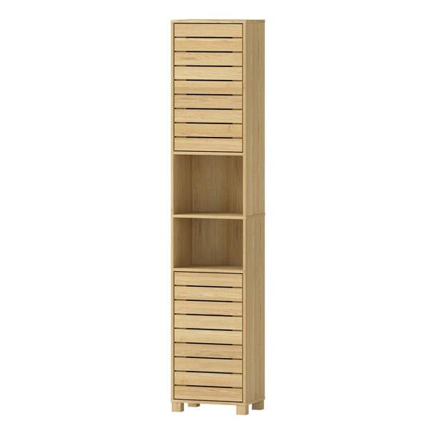 Levede Bathroom Storage Cabinet Hallway Tall Cupboard Adjustable Shelves Oak