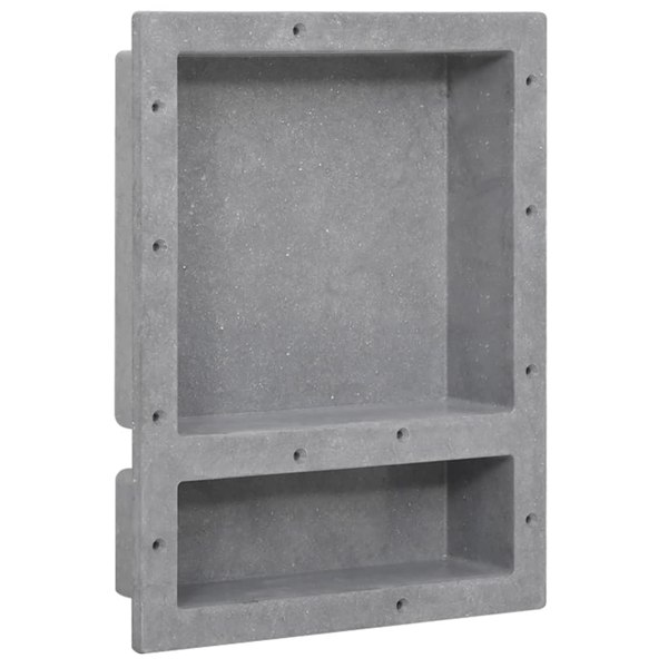 Berkfield Shower Niche with 2 Compartments Matt Grey 41x51x10 cm