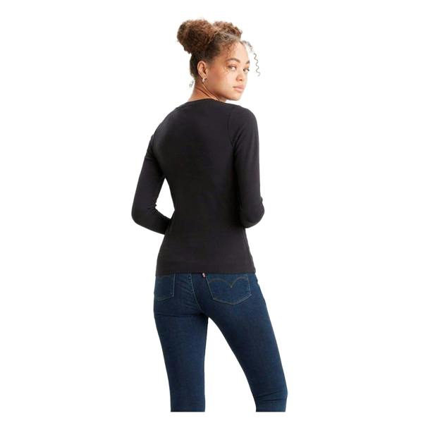 Levis Womens/Ladies Cotton Long-Sleeved T-Shirt - Caviar - 