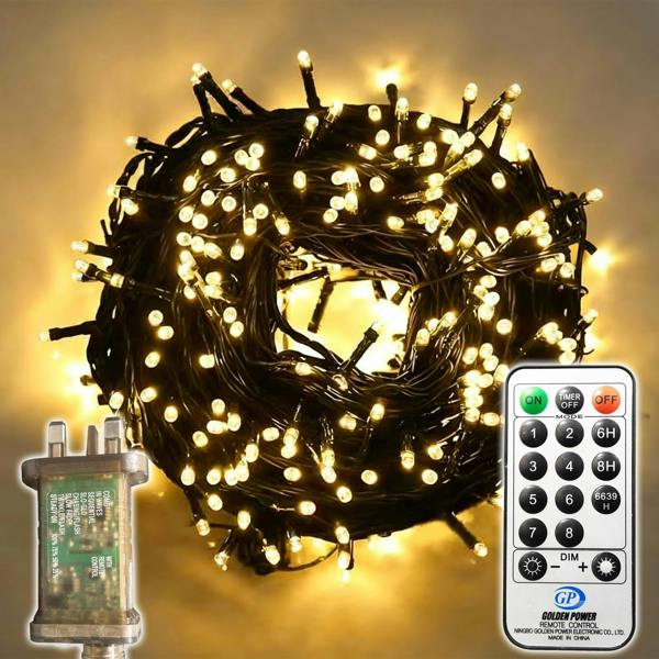 Warm White Outdoor Christmas Fairy Lights with Remote Control, 480 or 720 LED, 29m Cluster String Lights image 1