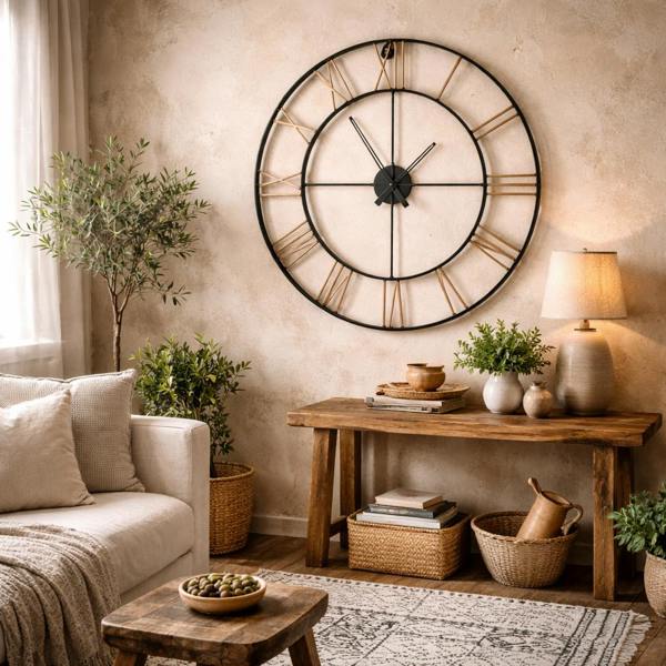 Wyld Haus Inari Large Industrial Metal Wall Clock