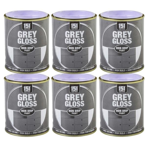 151 6X Grey Gloss Non-Drip Paint 300ml
