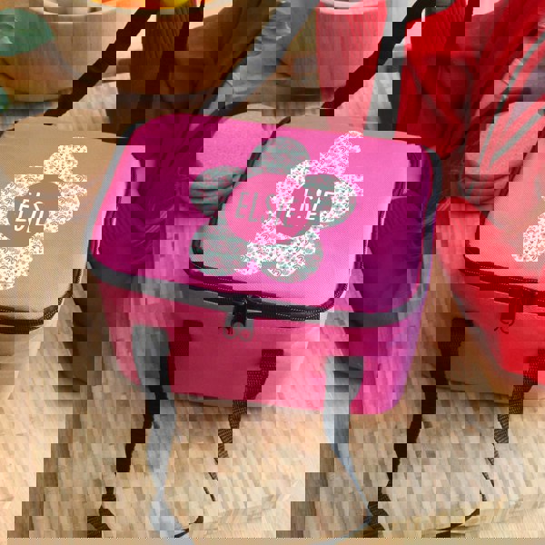 Personalised Memento Company Personalised Flower Pink Lunch Bag